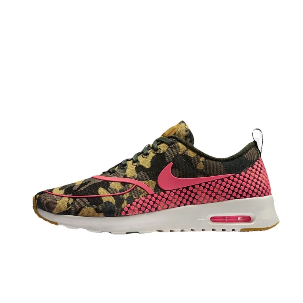 WMNS NIKE AIR‎ MAX THEA JCRD PREMIUM BLACK-BR CRIMSON-CITRON SZ 7 [807385-700]